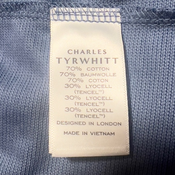 NWT Charles Tyrwhitt Performance Semi Plain Polo in Steel Blue Size XL - Picture 10 of 13